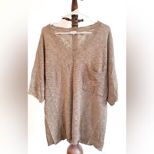 LA MIEL V-Neck Knit Blouse - Brown